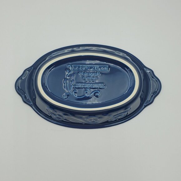 Pfaltzgraff Weir In Your Kitchen Chicory Blue Oval Baker Handled Casserole - Picture 4 of 6